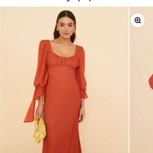 Beautiful orange cocktail wedding guest dress Lady Pipa